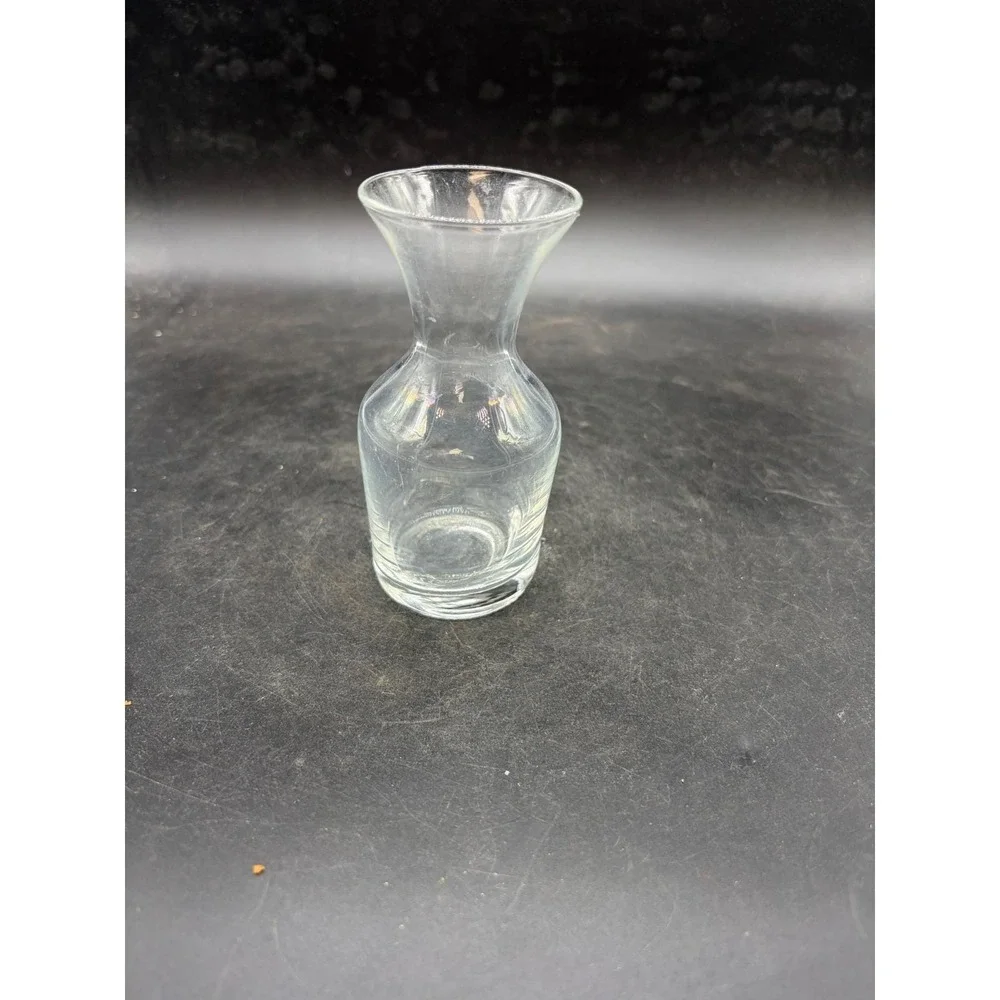 Clear Glass Bud Vase 4.5 Inch Small Hourglass Floral Decorative Accent